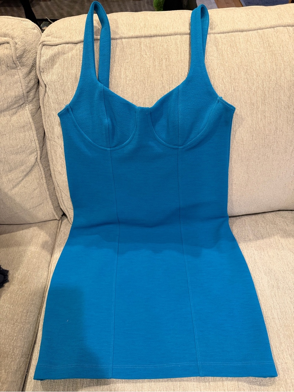 ZARA Blue Fitted Tank Dress